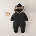 Baby winter jumpsuit thickened nylon black white unisex 70cm 80cm 90cm 100cm height