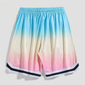 Men's gradient pattern cropped trousers in loose casual fit for workouts