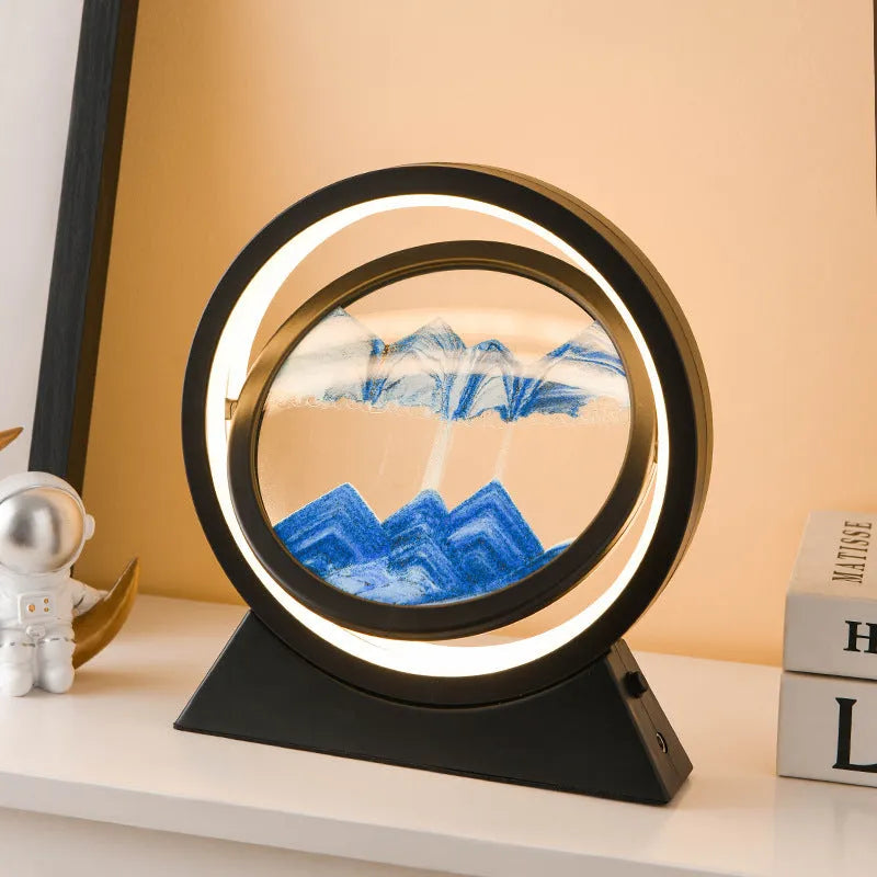 Creative Home Crafts 3D dynamic art quicksand ornament in glass and plastic, 24cm tall, in picture colour