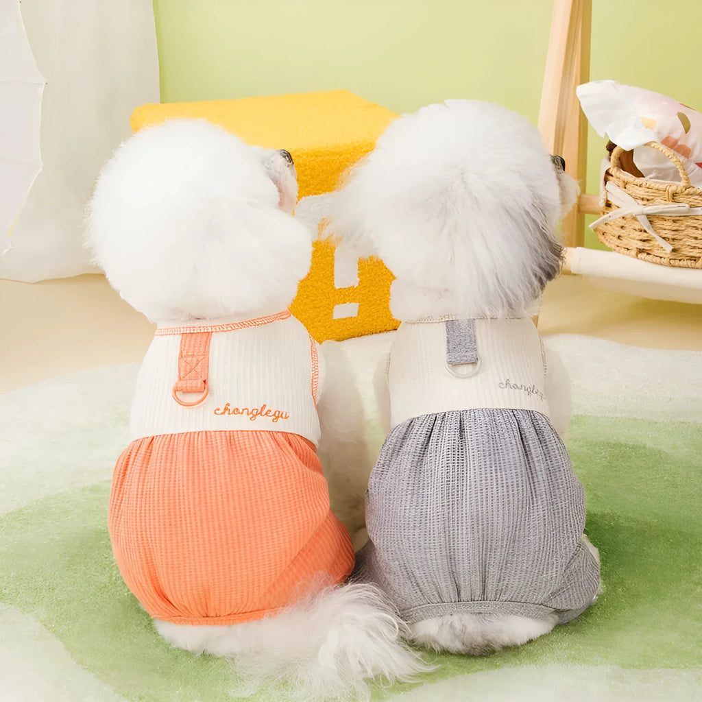 Fashion personalized puppy pajamas clothes in gray for dogs made of soft polyester fabric