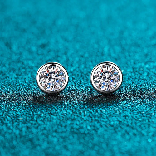 925 silver Pt950 gold plated women's earrings with geometric shapes and moissanite or zircon stone options