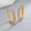 U-shaped women's ear clip in copper with white gold or yellow gold finish for non-pierced wear