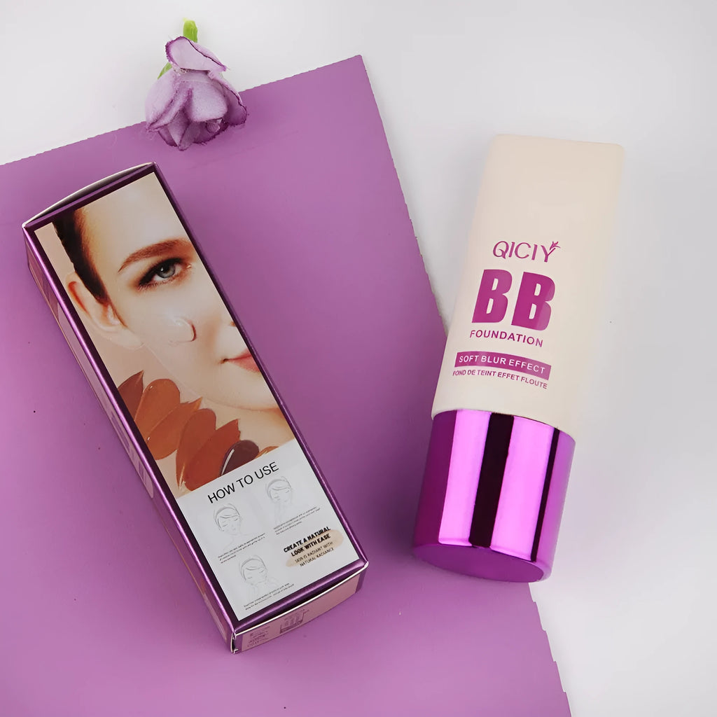 Feeding bottle style BB cream liquid foundation and concealer in ten shade options.