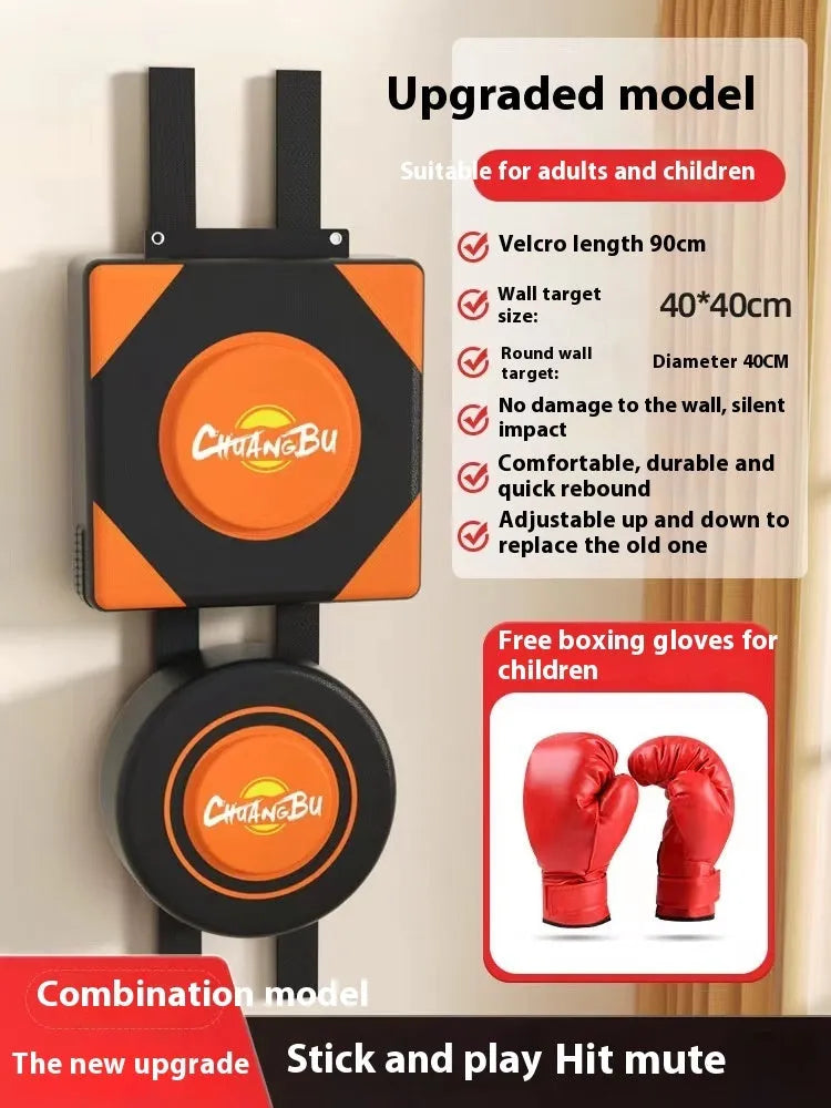 Wall-mounted boxing sandbag target hanging for home training with PU leather construction
