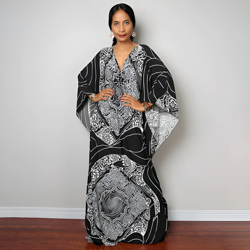Women's loose chemical fibre blend bikini cover up robe for sun protection during swimming