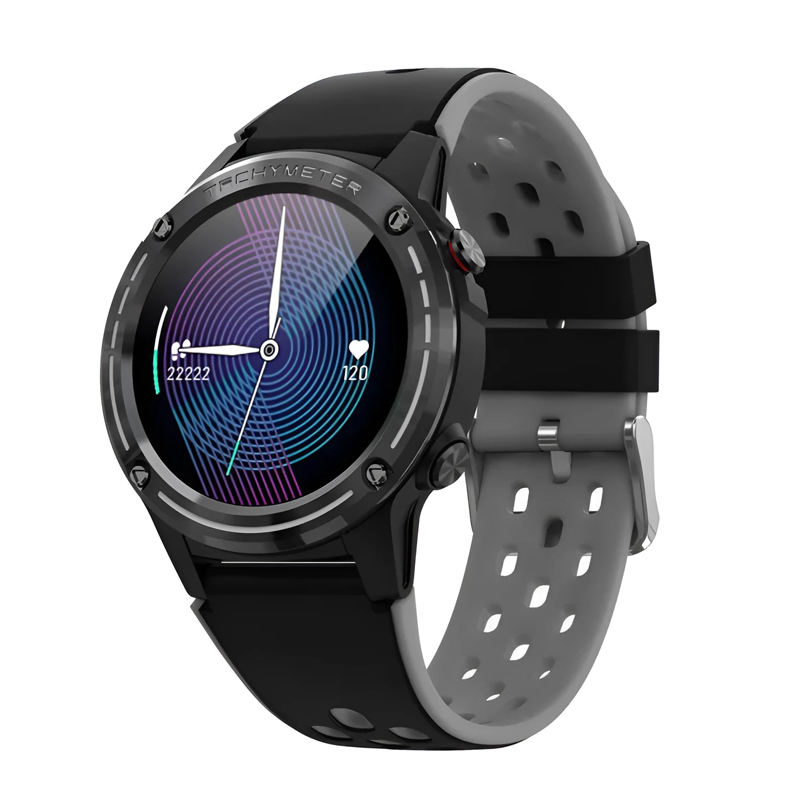 Outdoor sports smart watch with 1.3-inch screen and silicone wrist strap in blue colour