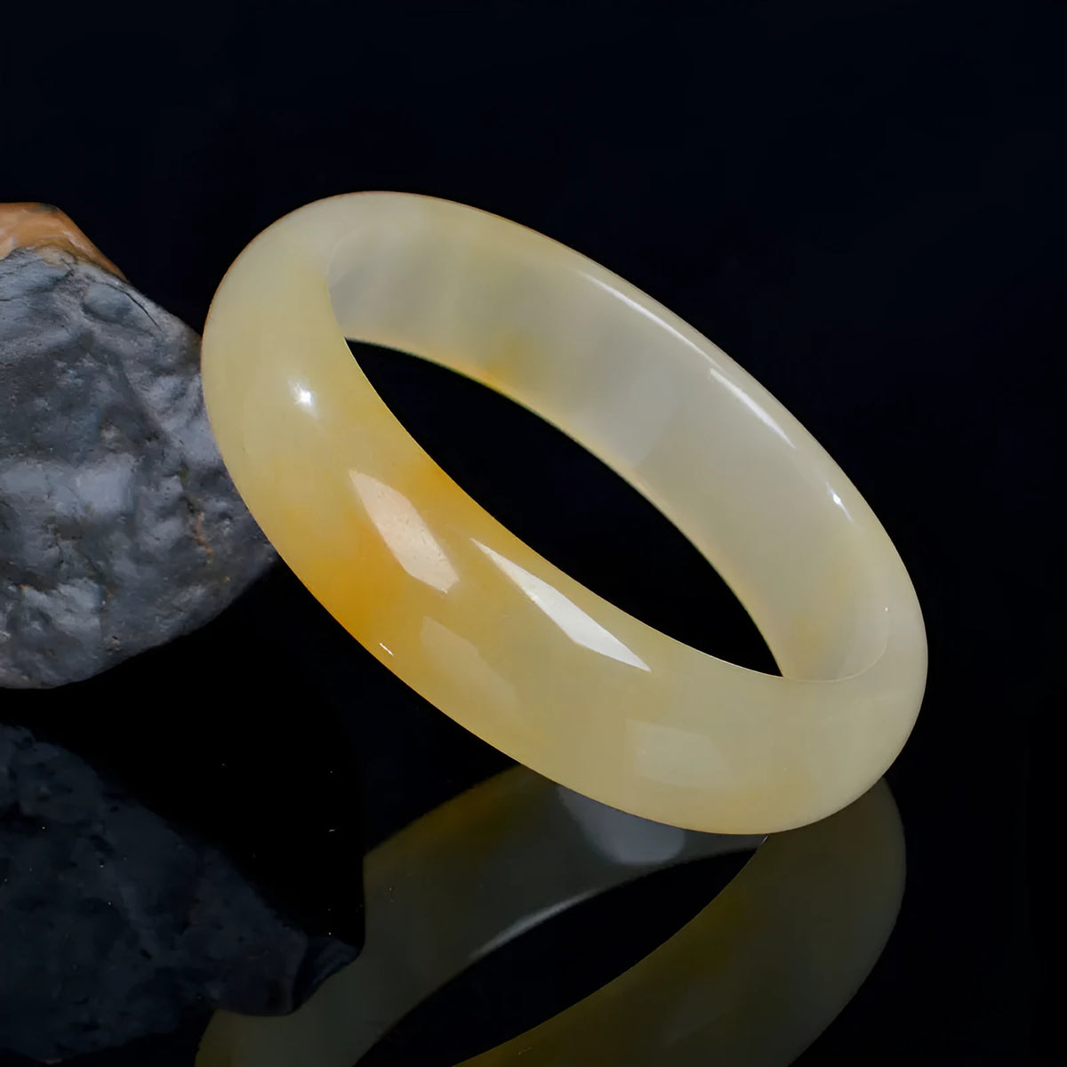 Natural light jade bracelet for women in Chinese style with polished surface showing size options