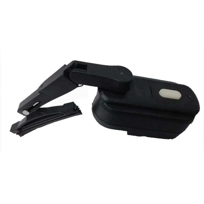 Black smart motorcycle helmet wiper with 65mm blade and 800mA motor unit.