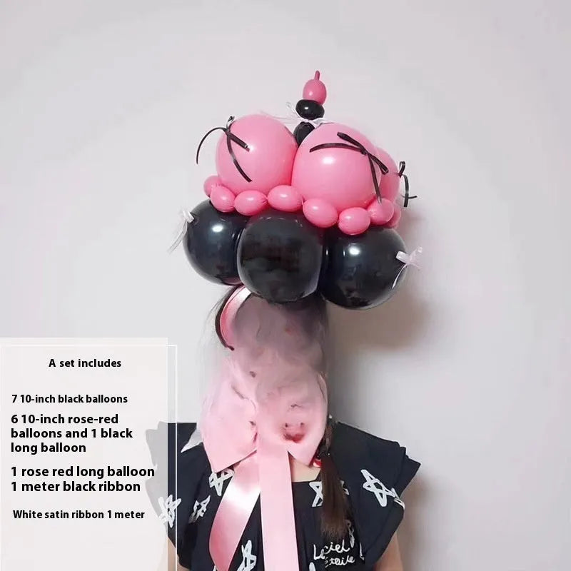 Balloon bouquet DIY kit for cake decoration with round latex balloons in complete material package