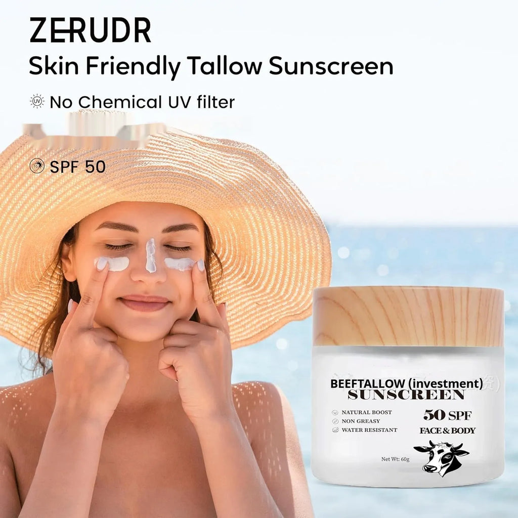 60g tub of beef tallow protective cream for waterproof, non-greasy skin protection.