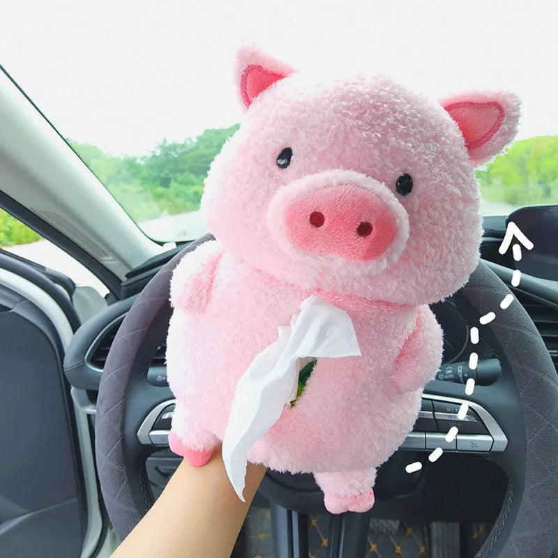 Plush cartoon lamb tissue box cover for car interior decoration and home decor