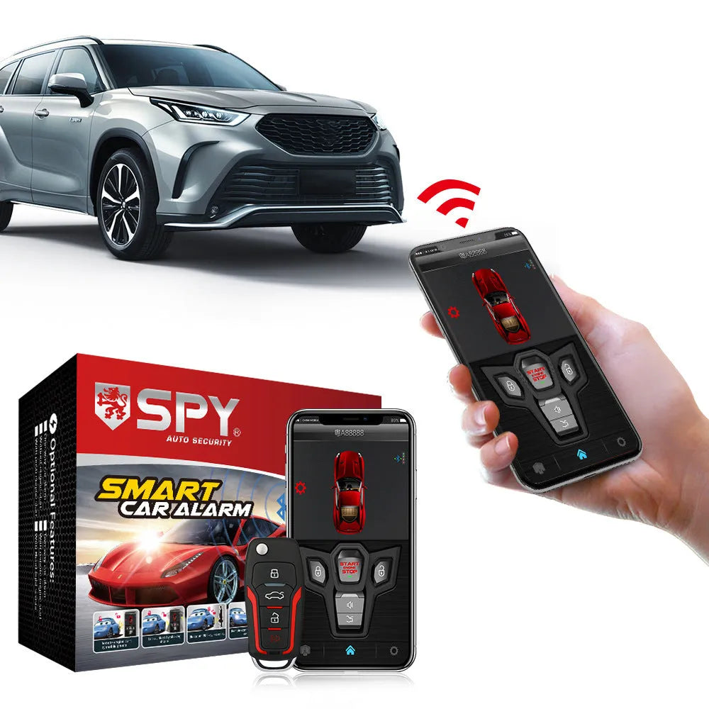 Red and frosted black car alarm remote control system with two remotes for vehicle security