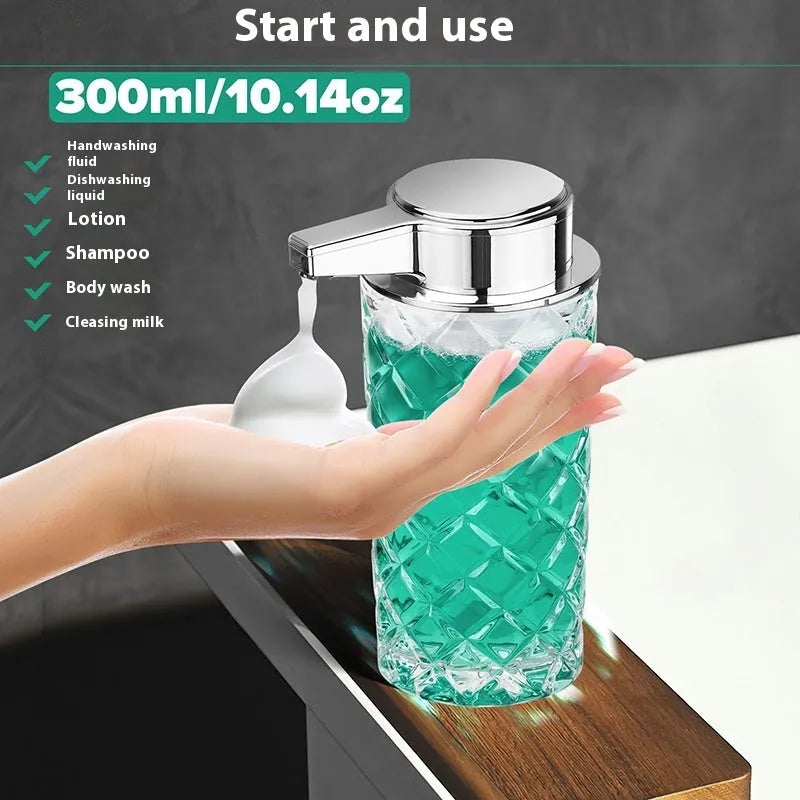Automatic sensor soap dispenser with silver-plated PET shell and Type-C charging port