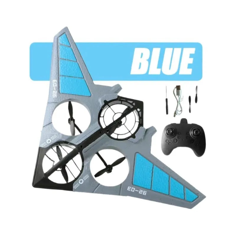 Remote control foam gravity glider in colour EO-26 with drop-resistant EVA body and stunt scrolling capability