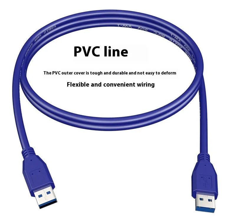 USB 3.0 public-to-public data cable for mobile hard disk boxes with nickel-plated connectors
