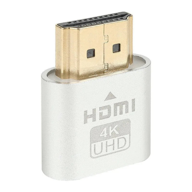 26.5mm graphics card HDMI virtual display adapter in metallic finish for GPU idle protection