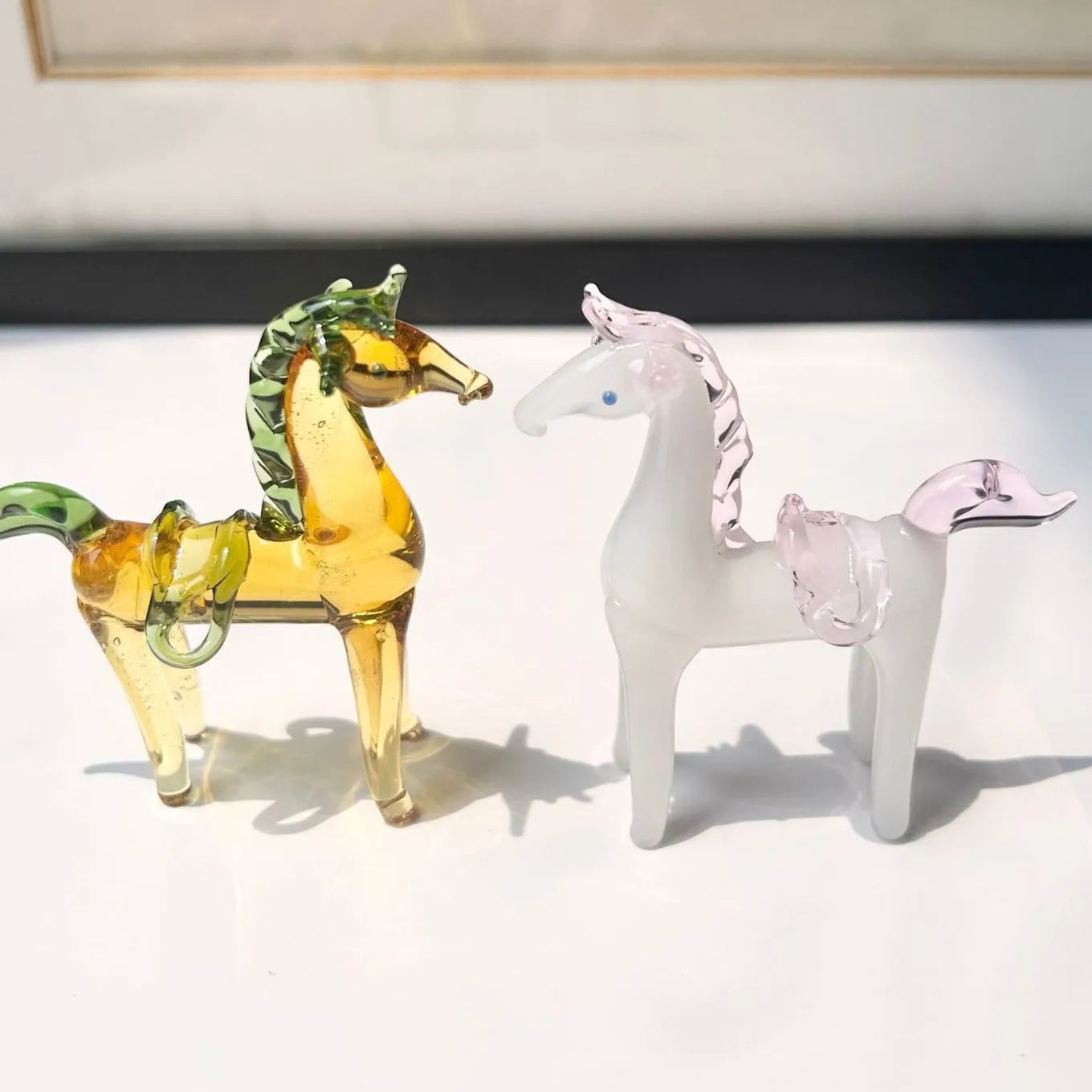 Modern simplicity glazed horse office decoration in white or brown coloured glaze style