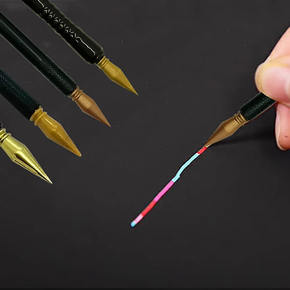 Scratch art brush pen tool with PS plastic handle for children's art projects on scratch paper