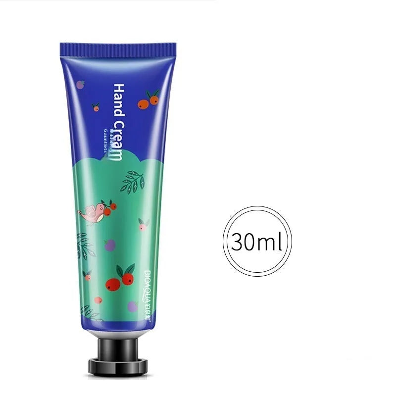 Shea butter hand cream 30g tube with green tea, grapefruit, rose, and wild berry options