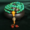 Natural turquoise beaded bracelet with 108 polished 8mm round stones in national style