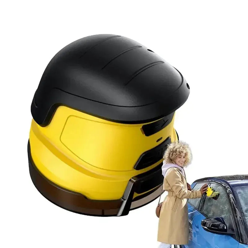 Yellow cordless electric car ice scraper with USB charging cable