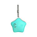Blue rechargeable pendant pet light with silicone strap attached to dog collar