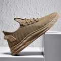 Men's casual summer shoes with breathable flying weave upper and rubber sole in black