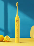 Small yellow duck USB rechargeable electric toothbrush with soft bristles and five gear settings