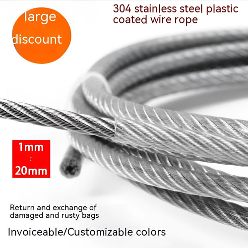 304 stainless steel security wire rope with nylon coating in various diameters for anti-theft applications