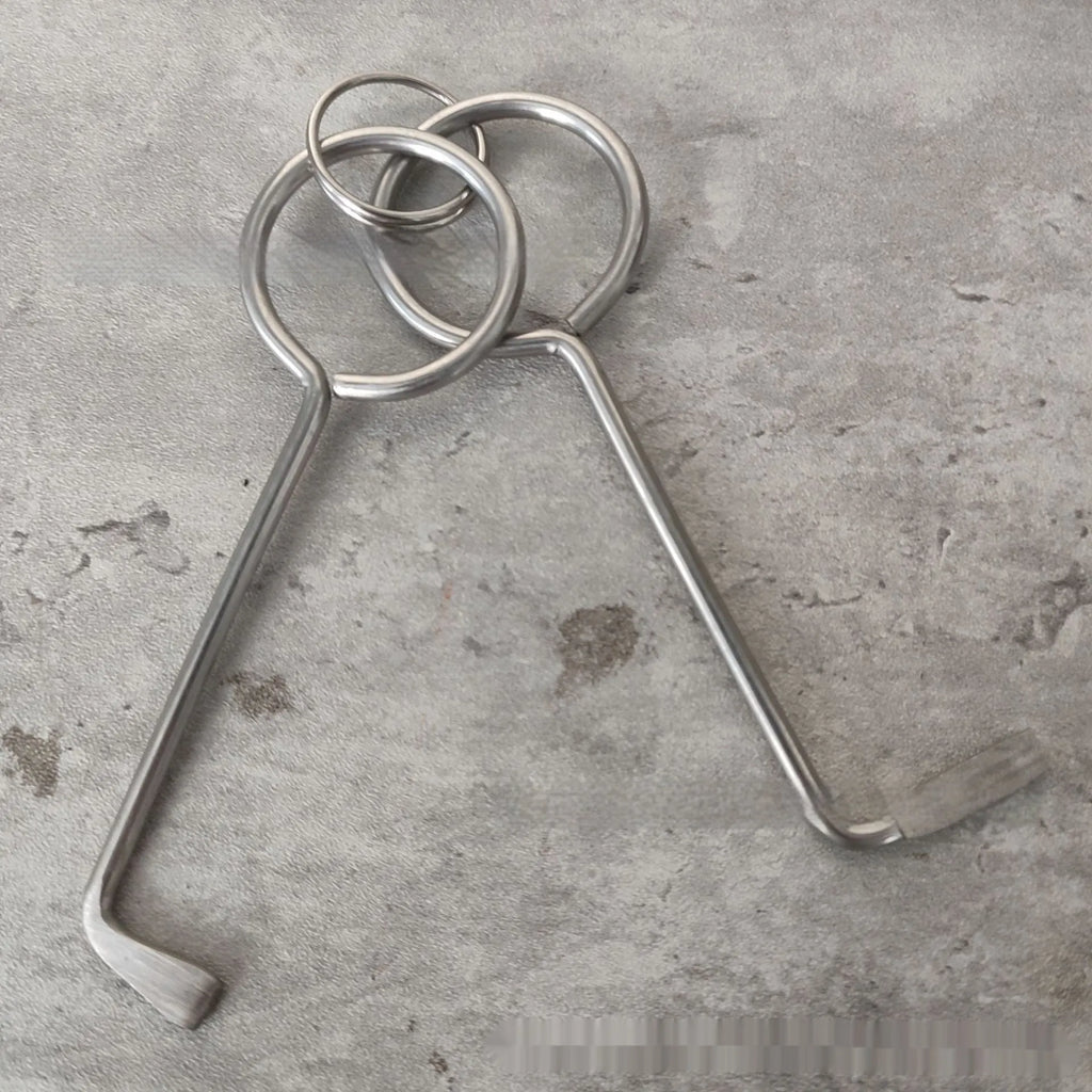 Two alloy steel wrench tools from a portable 2-piece universal tool set.