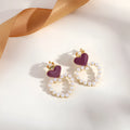 Geometric tassel clip-on earrings for women in brass and electro-stainless steel.