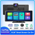 10.26-inch touch screen car DVR with dual camera recording system