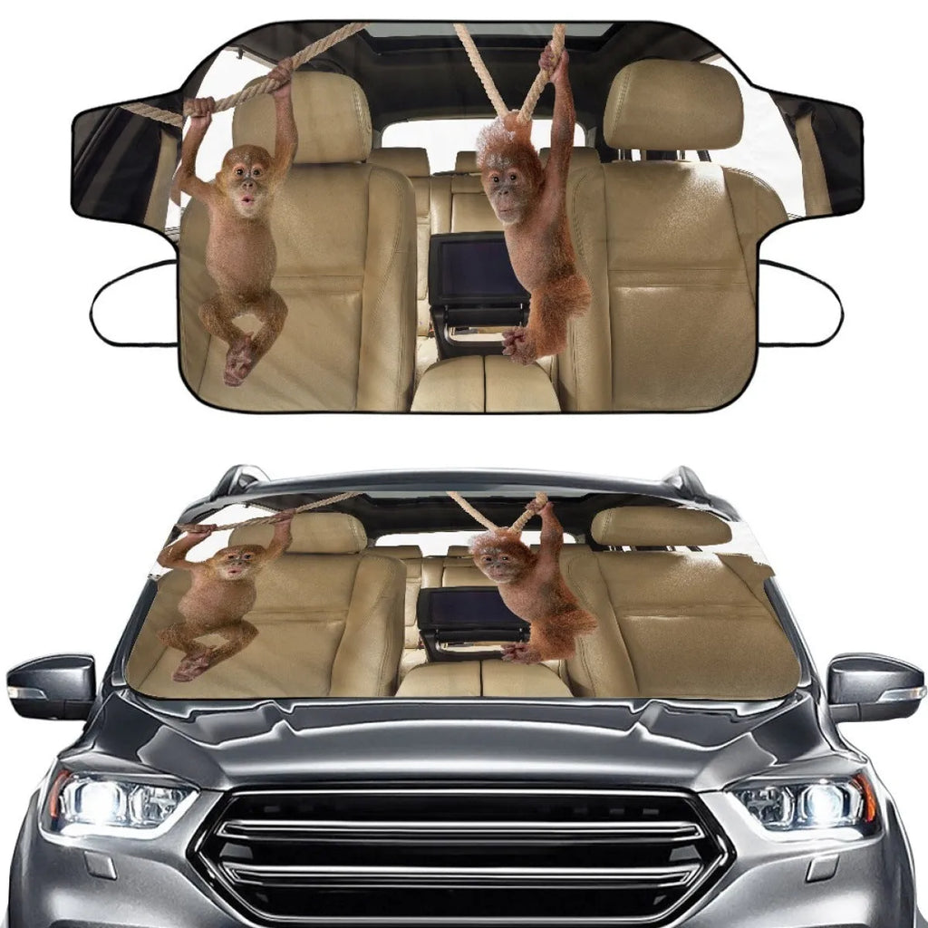 Car snow protection front gear with aluminium foam fabric and lanyard installation system