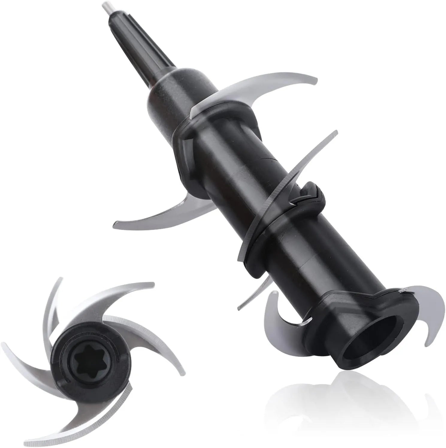 304 stainless steel replacement knife seat accessory for a six-stack juicer or blender.