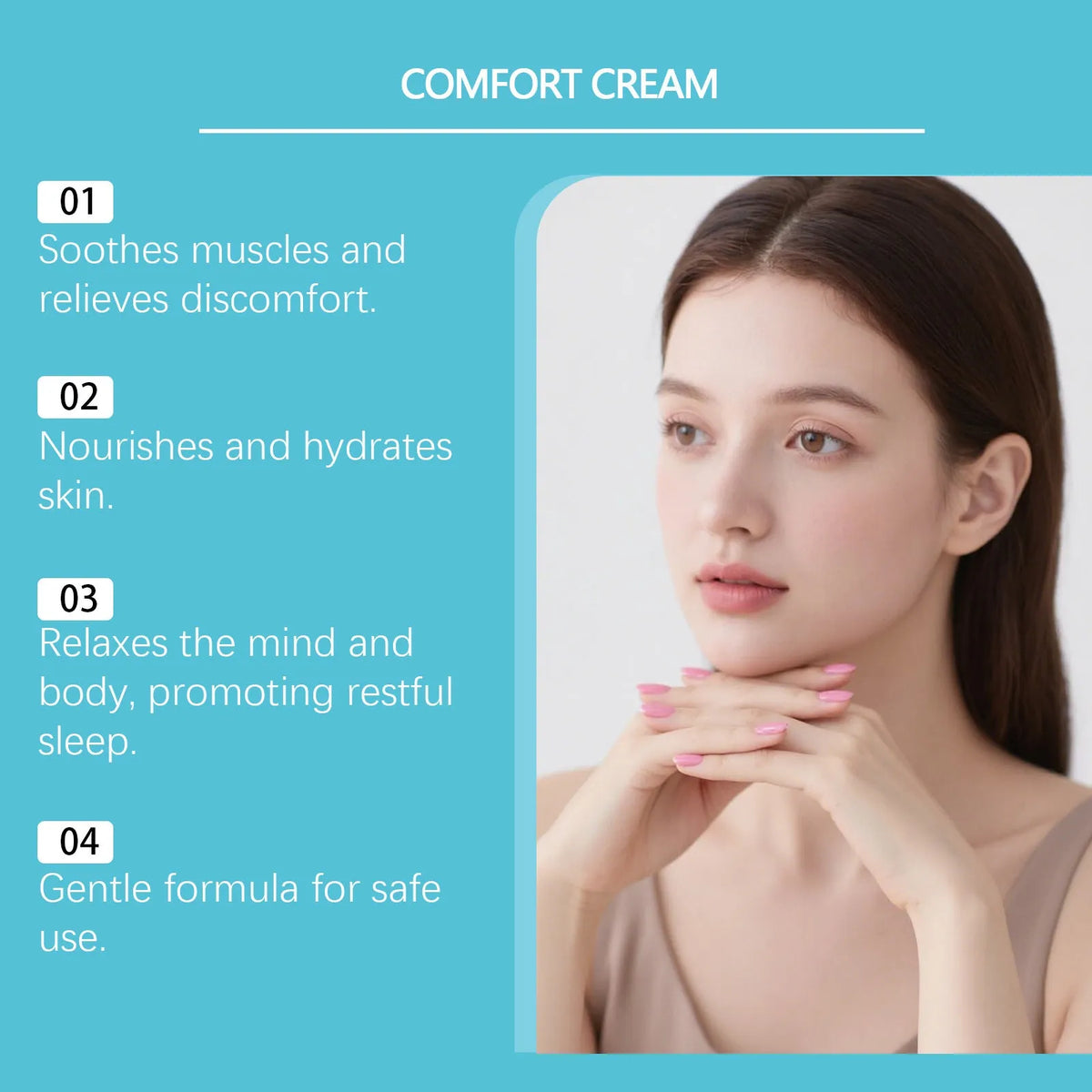 Comfortable Moisturising Cream 50g jar with compact 5cm × 5cm × 4.2cm dimensions