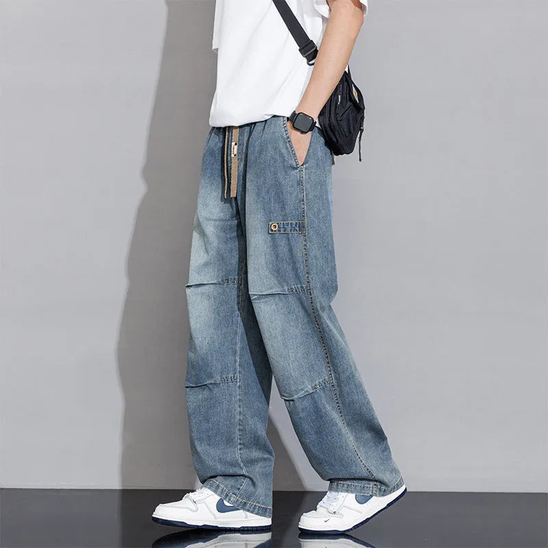 Men's Versatile Fashion Plus Size Casual Jeans Straight Leg Denim Trousers Mid Waist Black Blue Yellow Mud Colours Sizes M L XL 2XL 3XL 4XL 5XL 6XL 7XL 8XL for Everyday Wear