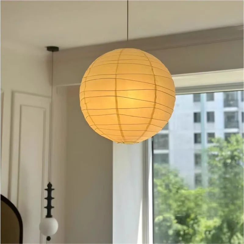 Japanese-style rice paper chandelier ceiling light in 30cm and 45cm diameters