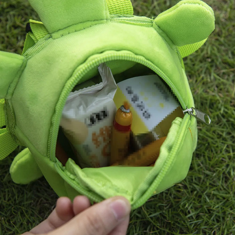 Cartoon turtle shape dog backpack vest with integrated harness in velvet material
