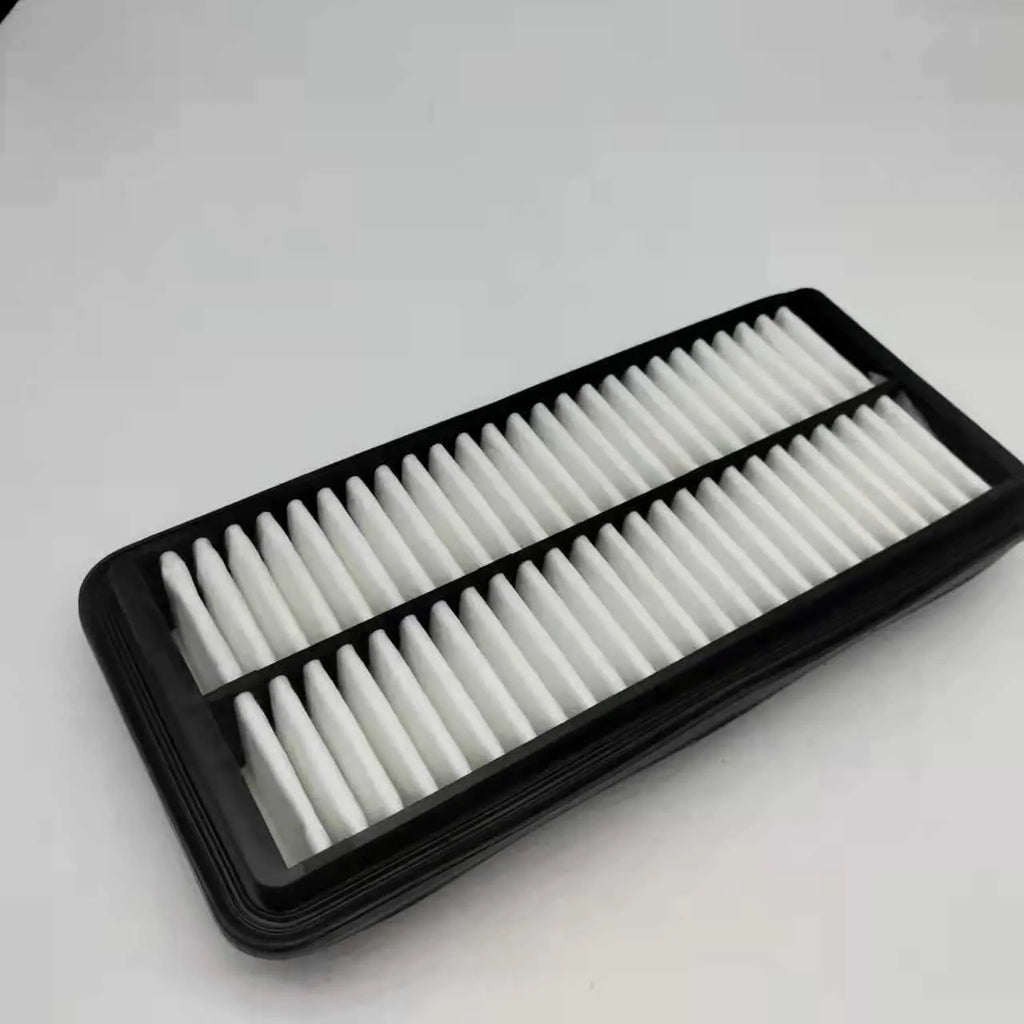 Black car air filter with 256x113x40mm dimensions for Modern vehicle replacement