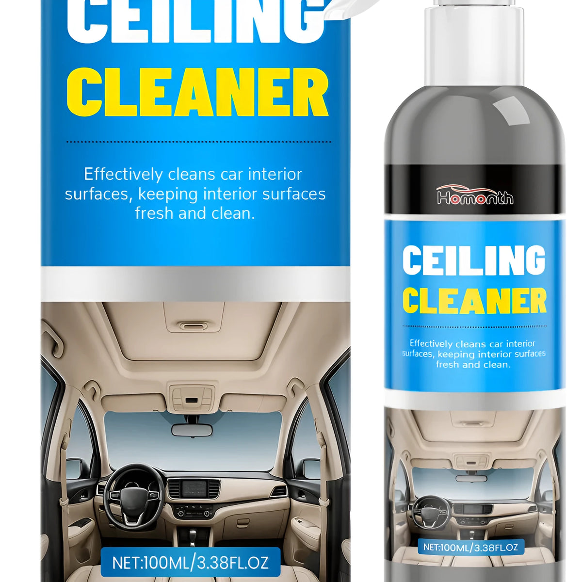 100ml automotive interior care cleaner liquid bottle for car dashboard, seat and trim cleaning
