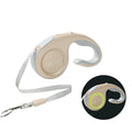 Automatic retractable dog lead with ABS body, non-slip rubber handle, and polyester rope, shown in Morandi Light Green.