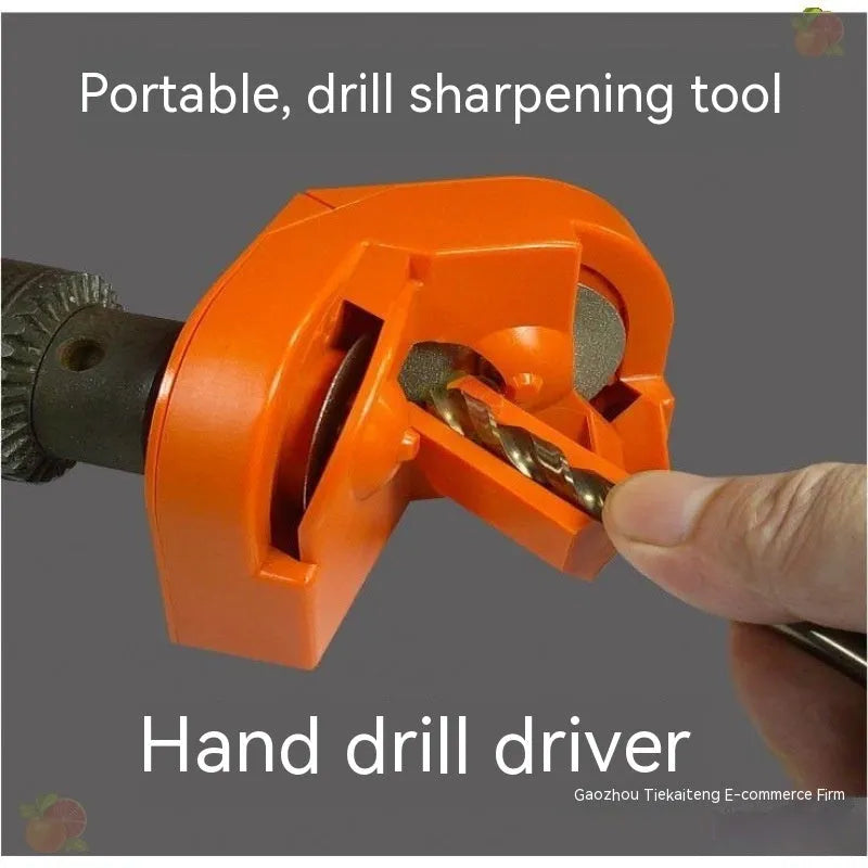 Portable grinding drill tool with orange and black sander sets and replacement grinding wheels