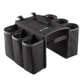Black and blue orange bicycle double-sided anti-scratch shelf bag mounted on bike frame showing drink storage capacity