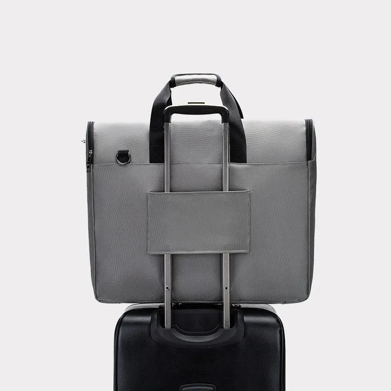 Large capacity portable travel bag for men in light gray, waterproof Oxford cloth, handheld design
