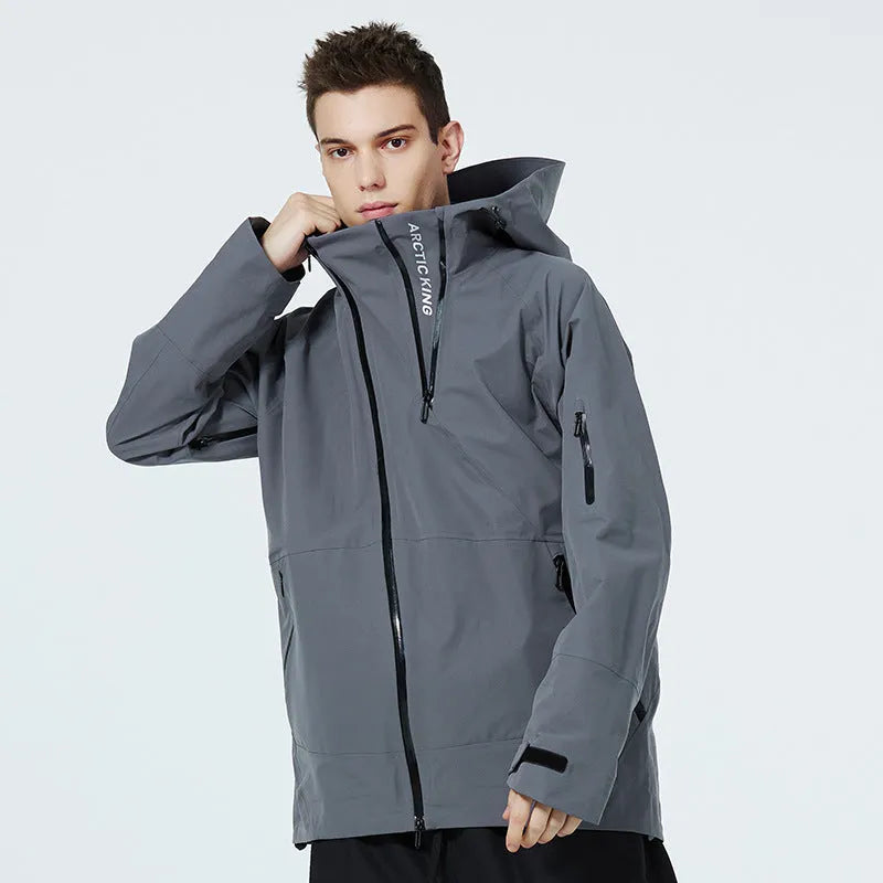 Yellow and black thin ski suit for men and women with windproof waterproof construction