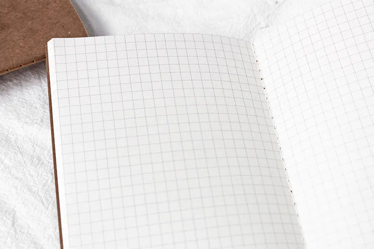Travel cowhide diary standard refill inner core with 100G ivory white paper and saddle-stitch binding