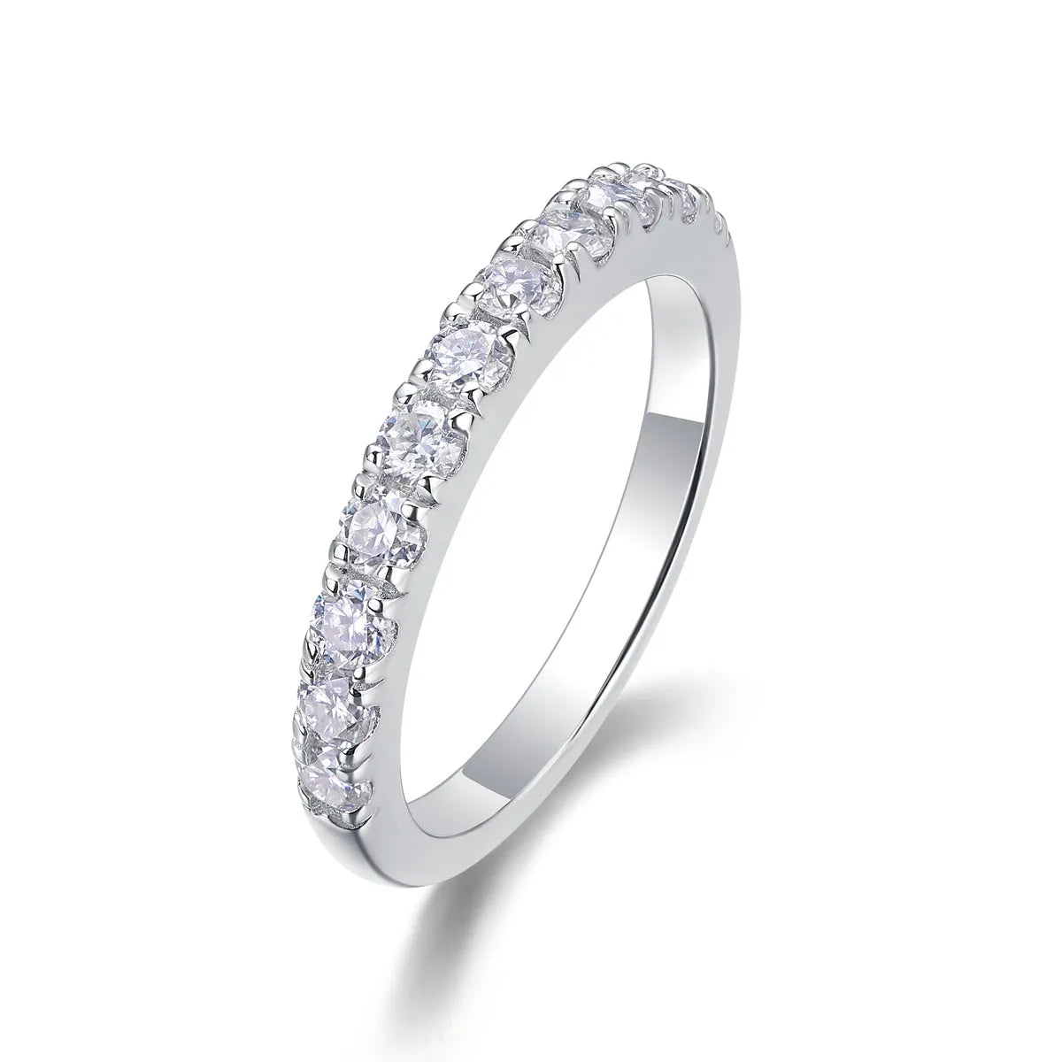 Parallel World moissanite wedding ring set in gold and rose gold on a gift box