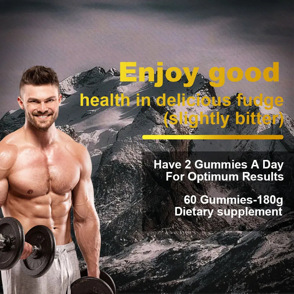 60 count natural flavored Shilajit gummies for women and men in a pouch, vegan with fulvic acid and Ayurvedic herbs