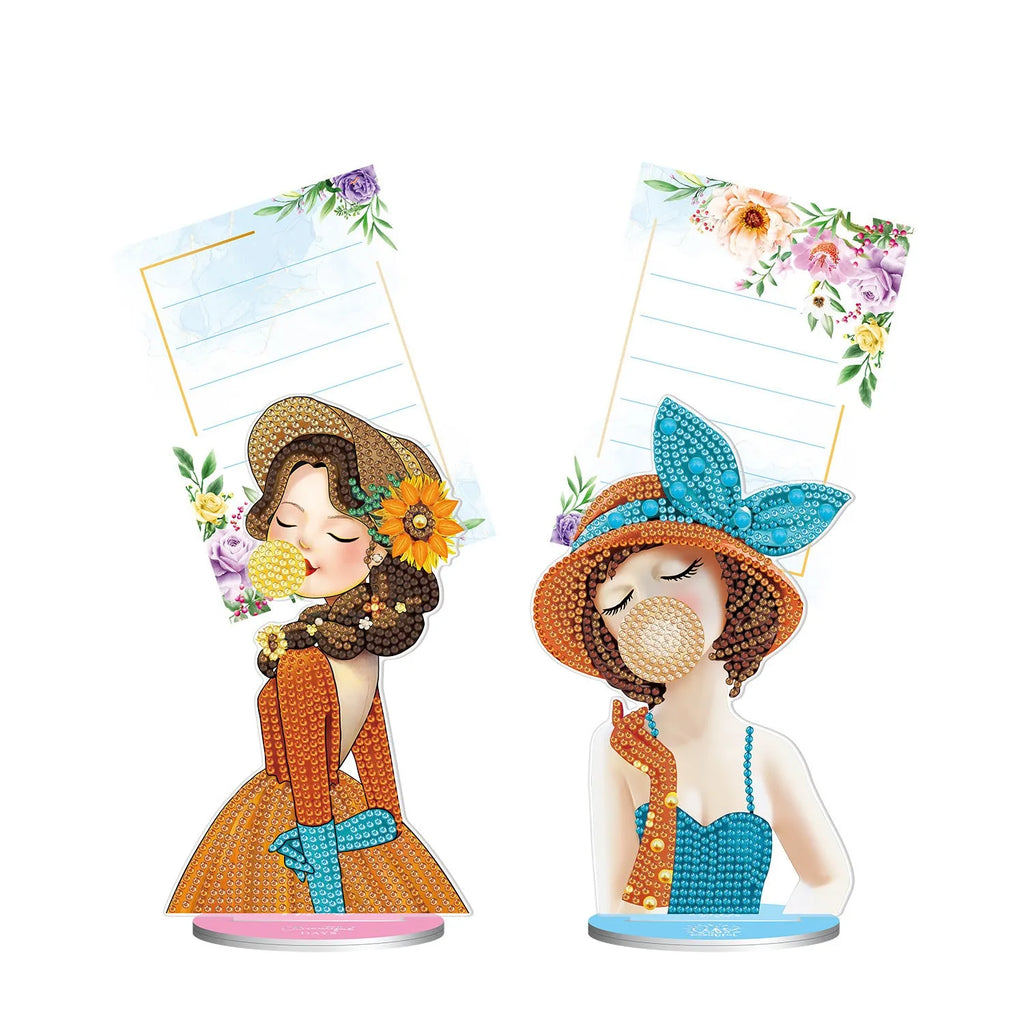 Diamond painting decorative note clip desktop decoration with frameless handmade construction