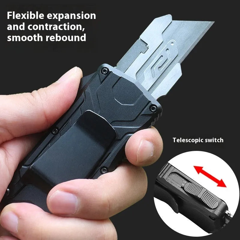 Alloy Outdoor A folding knife with SK5 blade, 135mm full length, black handle, closed position